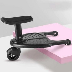 유모차보조바퀴 탈착식 좌석 버기 휠 아기 라이드 온 슬라이딩 글라이딩 스탠드 55 lbs, 2) Black, 1개