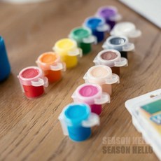 시즌헬로 크레욜라 액체형 수성물감 18색과 붓 유아미술재료