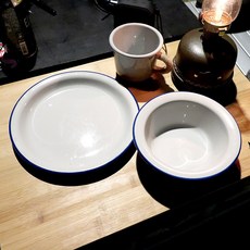 이케아 법랑 컵 접시 캠핑 낚시 백패킹+캠핑핀버튼, 접시 23cm, 1개