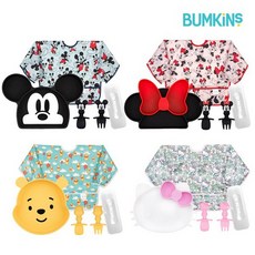 디즈니 흡착식판+디즈니 베이비 스푼포크+디즈니 긴팔턱받이 3종 세트, 상세설명 참조, 푸우 3종세트