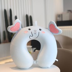 희야네일 독창적 미련함 어린돼지 애니메이션 U라인 비행기 수면쿠션 노는 핸드폰 전용, 코끼리 (업그레이드 원단 _기억 면