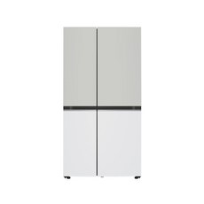[색상선택형] LG전자 디오스 오브제 컬렉션 양문형 냉장고 메탈 방문설치, 그레이(상단), 화이트(하단),