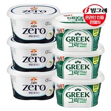 [G]빙그레 요플레 그릭요거트 마일드/ZERO 무당 플레인 400g 6개, 제로 무당 플레인 400g 6개