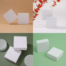 오브제 사각형 디스플레이박스 2P세트 10X10X4CM 화이트 오브제트레이 사진거치대, 2개