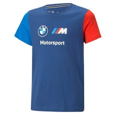 PUMA 아동용 Bmw M 모터스포츠 아동용 에센셜 로고 티셔츠 블랙 Fh23, 블랙 Fh23_Large