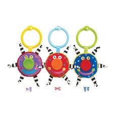 맨하탄토이 후즈잇 미니클립 오감발달완구 흑백모빌 감각발달놀이 유모차 카시트 유모차장난감, 레드, 1개