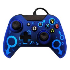 엑스박스패드 교체 하우징 케이스 액세사리 XBOX컨트롤러 Xbox one용 USB 유선 게임 컨트롤러 마이크로 소프트 One 슬림 컨트롤러용 휴대용 듀얼 진동 조이스틱 패드, 파란