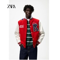 ZARA 자라 패치 봄버 바시티자켓