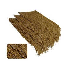 HTZN 볏짚 인조 지푸라기 초가 지붕 난연성 처마 장식 가짜 모조 지푸라기 밀짚 47x50cm 모조 오두막 야외 정원 장식