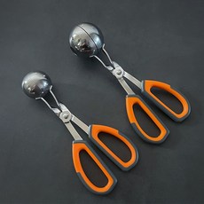 동그랑땡틀 주먹밥 볼 완자 샤브샤브 집게 만들기 도구 틀 해물 고기볼 새우볼, 5. 소형대형-오렌지, 1개