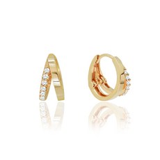 D102Fashion 14K 18K 더블링 귀걸이
