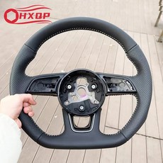 아우디 A3 스티어링 휠 RS3 RS4 RS5 A3 A4 A5 S3 S4 S5 20172021 완전 천공 가죽 스티어링 휠, 1개, 4.RS logo without hole