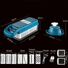 다기능 야채 과일 커터 마늘 양파 감자 치즈 강판 야채 다지기 주방 도구 및 액세서리 블루, VEGGIE CHOPPER