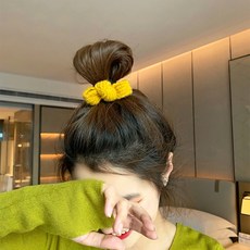 프라벨 데일리 니트 리본끈 예쁜 헤어 고무줄 올림머리 머리끈 뜨개 6color