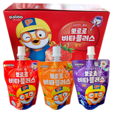 뽀로로 비타플러스 어린이 키즈음료 100ml 10개 딸기 오렌지 포도, 포도맛
