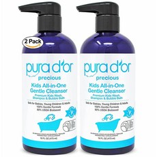 PURA D'OR 퓨라도르 키즈 올인원 젠틀 클렌저 473ml 2팩, 16 Fl Oz (Pack of 2), 2개