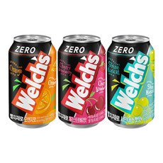 [한번에먹자쇼핑몰] 웰치 제로 355ml 뚱캔 3종 기획세트 / 웰치 제로 체리스트로베리맛 6개+웰치 제로 샤인머스캣 6개+웰치 제로 포도맛 6개 / 총 18개, 1세트