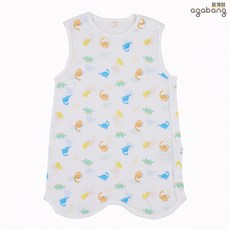아가방 중계점 다니 수면조끼 (O/WHITE) *25년 SUMMER신상* 알록달록 공룡 패턴 디자인 입고 벗기 쉬운 스타일 배앓이 걱정없는 수면도우미 수면 조끼 베스트