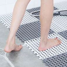에이치앤에스 욕실 화장실 미끄럼방지 발판 퍼즐매트, 모던그레이, 1개