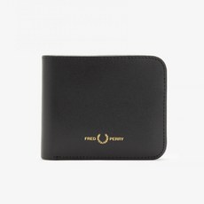 Fred Perry Burnished Leather Billfold Wallet L5322 Black