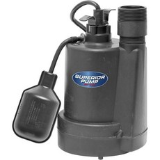 Superior Pump 92250 1 4 HP Tethered Float Switch가 장착 열가소성 수중 섬프 펌프, 1/4 HP_Black | Pump, 1개