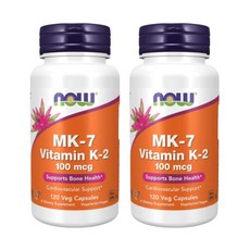 나우푸드 비타민K2 MK7 100mcg 120캡슐 2병, 2개