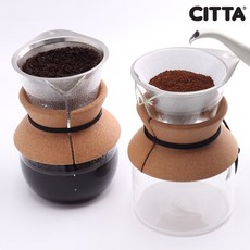 시타 코르크브루어 핸드드립세트 스텐 커피드리퍼, 1개, 스퀘어, 650ml