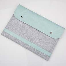 이중 PC 파우치 12인치 맥북에어/프로 플랩 커버 펠트 극세사 PC 파우치 적용, 민트 그린, 민트 그린, 1개