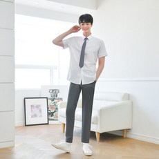 교복몰 (하복)스판 진그레이 교복바지(남자) 교복 학 (WD91D30)