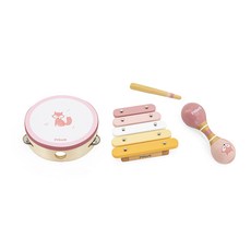 폴라비 유아 아기 원목 리듬 악기 놀이 세트, 핑크
