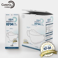 케어플퀸 생활속 황사방역마스크 KF94 대형 1매입 화이트