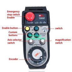 향상된 6 축 CNC 무선 MPG MPG 수동 펄스 발생기 전자 핸드휠 Estop 지멘스 미쓰비시 FANUC FAGOR용, 9) ECS System