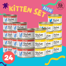 쓰라이브 습식사료 KITTEN 세트 아기 고양이밥 새끼고양이 사료, KITTEN 참치 + KITTEN 치킨, 24개, 75g - 몬지사료