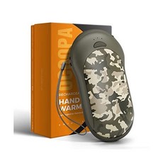 손난로 사무실 충전용손난로 충전 OCOOPA IP45 워터프루프 핸드워머 충전식 10000mAh PD & QC 3.0 핸드히터 포함 15시간 지속 시간 3 난방 레벨 사냥 캠핑 하, Camouflage