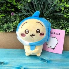 먼작귀 수족관 치이카와 우사기 하치와레 인형 키링 10cm 5종, 1개, 파랑색 만보우 우사기