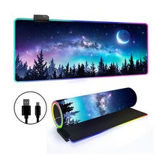 라나야 RGB LED 게이밍 마우스 키보드 장패드 80 x 30 cm, 1개, 오로라