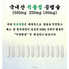 서흥)국내산 공캡슐 식물성(베지캡슐) 100mg-500mg 500개 (투명), 100mg