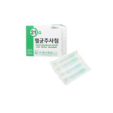 한국백신 일회용주사침 21G 1-1/4inch 주사침 21게이지, 1개