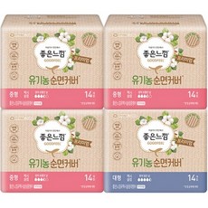 좋은느낌 유기농 순면커버 프리미엄 슬림 중형 생리대 날개형 14p x 3팩 + 대형 14p, 1세트