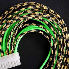 3mm 꼰 케이블 슬 리빙 피복 자동 전기 와이어 해양 하네스 애완 8, Black Yellow Mix, 5 Meter, 1개