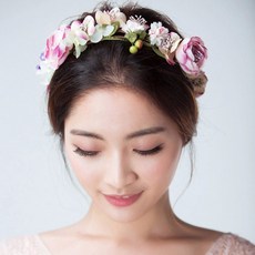 kirakirashop 피어니 로즈 웨딩 화관 AHD1083