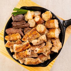 한우 소곱창 모듬세트 곱창 대창 염통 한판 구이용, 1개, 1kg