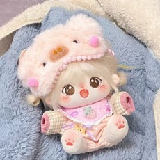 20cm 무속성 솜인형 귀여운 곱슬머리 여자아이 인형, 20cm(뼈대 없음), 헬링 인형 (선물 상자 포장)