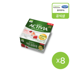 다논] 액티비아 컵 딸기(4개입) (80gX32개), [0001]액티비아 컵 딸기 80g 총32개