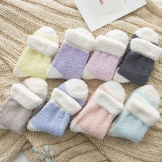 여자겨울예쁜수면양말파스텔
