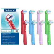우얀 브러쉬 헤드(오랄 B 어린이 전기칫솔) 교체 브러쉬 헤드(브라운 Oral B EB10 D12 D10 DB4510K D100K 8팩 브러쉬 헤드), 1, 단일옵션