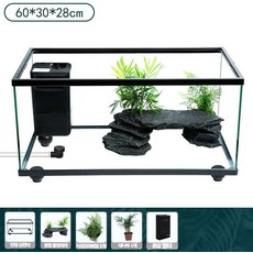 거북이 수조 어항 사육장 유리 투명 반수생 수족관, 60cm 세트 2개(4종 세트), 1개