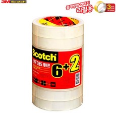 3M 스카치테이프 502-8 리필 18mm x 20M 8롤 3인치코어