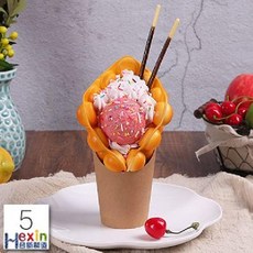 홍콩와플 버블 와플 아이스크림 포장 종이컵 타피오카, 1개