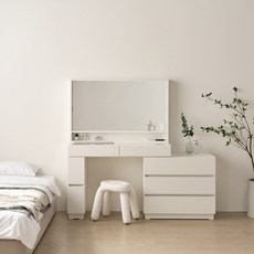 동서가구 아시엘 800 7단 수납 확장형 화장대 (거울 포함) DF915000, 화이트